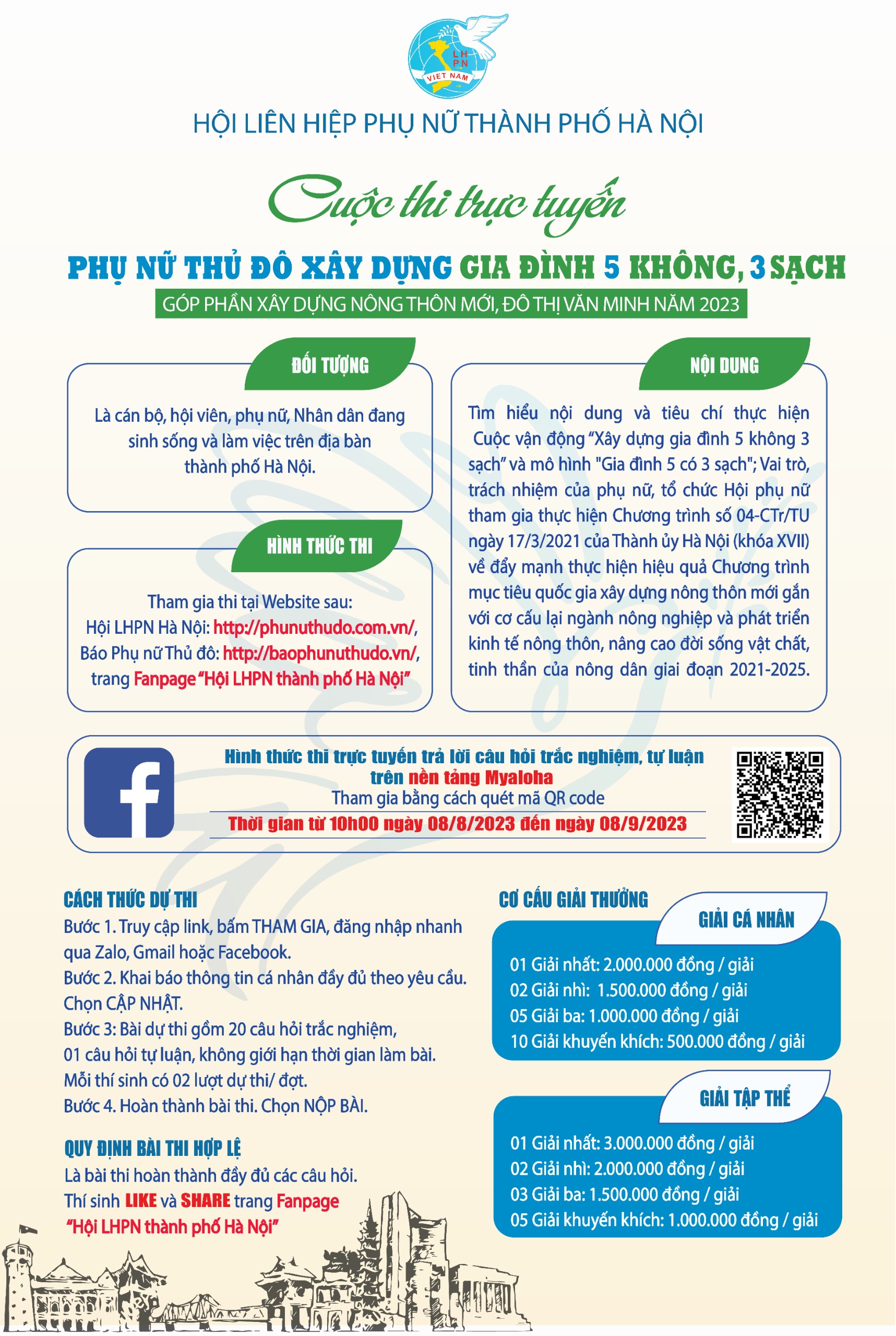 Hội LHPN Hà Nội triển khai cuộc thi trực tuyến “Phụ nữ Thủ đô xây dựng gia đình 5 không, 3 sạch” - ảnh 3