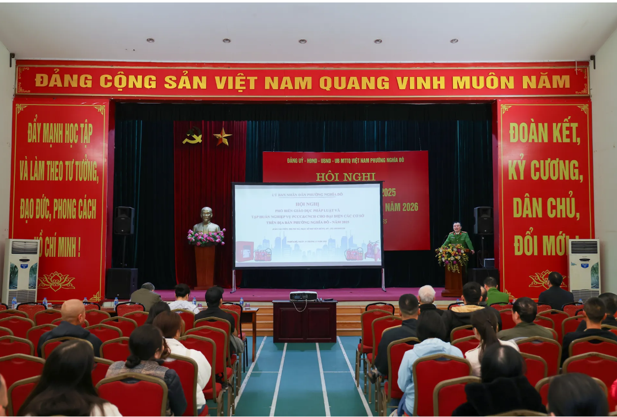 Phường Nghĩa Đô nâng cao năng lực phòng cháy chữa cháy cho cơ sở kinh doanh - ảnh 1