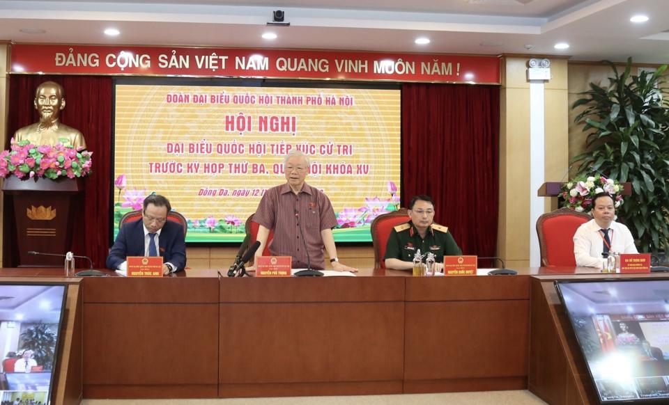 Tổng Bí thư tiếp xúc cử tri các quận Ba Đình,Đống Đa và Hai Bà Trưng - ảnh 1