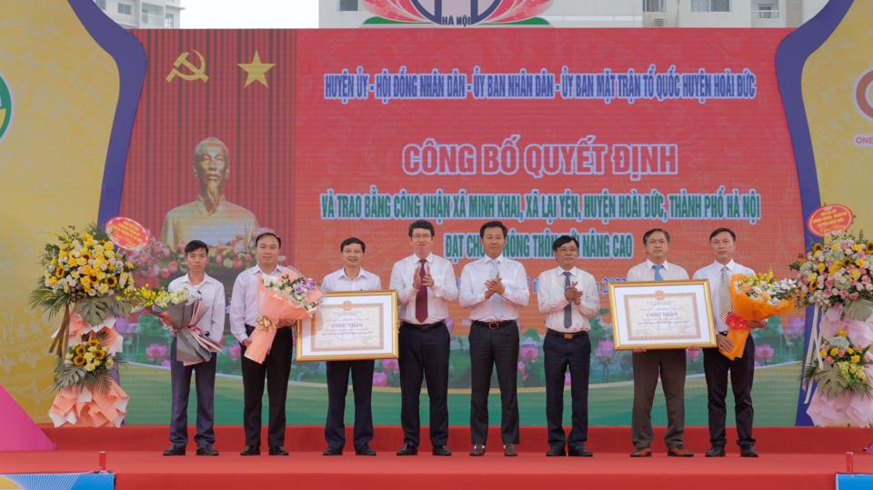 Huyện Hoài Đức: Hai xã Minh Khai, Lại Yên về đích nông thôn mới nâng cao - ảnh 1