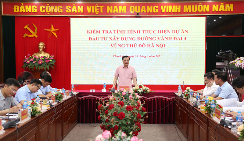 Bí thư Thành ủy Hà Nội kiểm tra công tác chuẩn bị khởi công đường Vành đai 4 - Vùng Thủ đô - ảnh 2