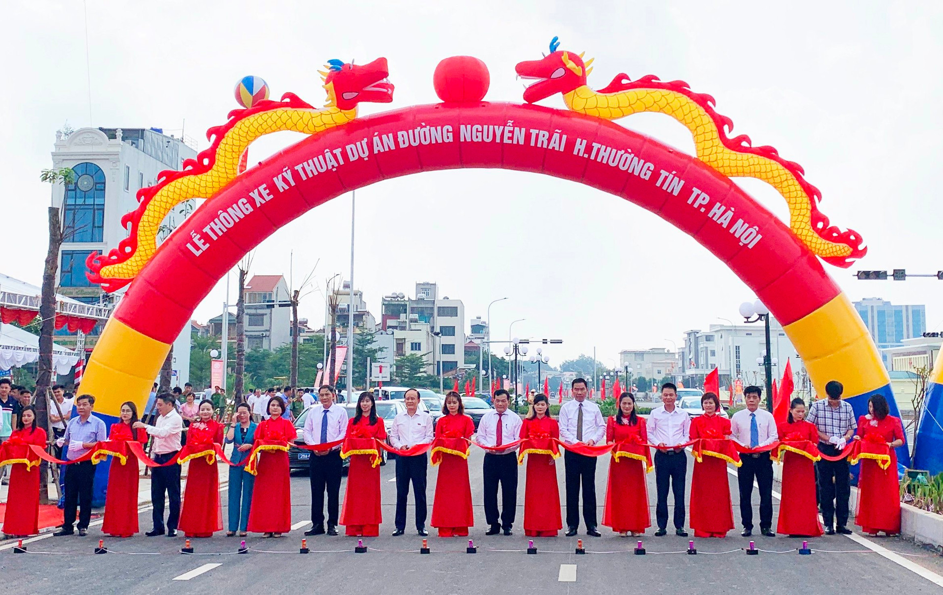 Thông xe kỹ thuật dự án đường Nguyễn Trãi, huyện Thường Tín - ảnh 1
