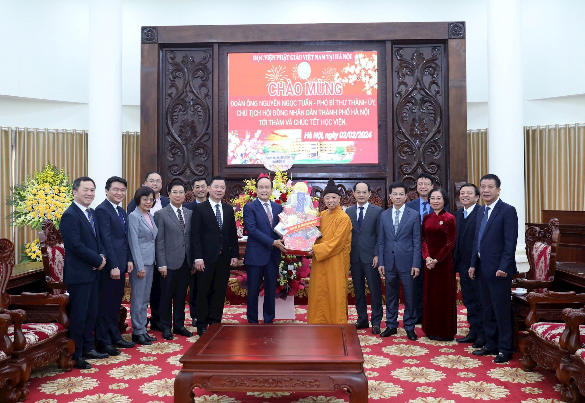 Lãnh đạo Thành phố thăm, chúc Tết Học viện Phật giáo Việt Nam - ảnh 1