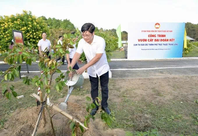 Đoàn đại biểu Cụm thi đua Ủy ban MTTQ Việt Nam các thành phố trực thuộc Trung ương dâng hoa, dâng hương tại đặc khu Côn Đảo - ảnh 4