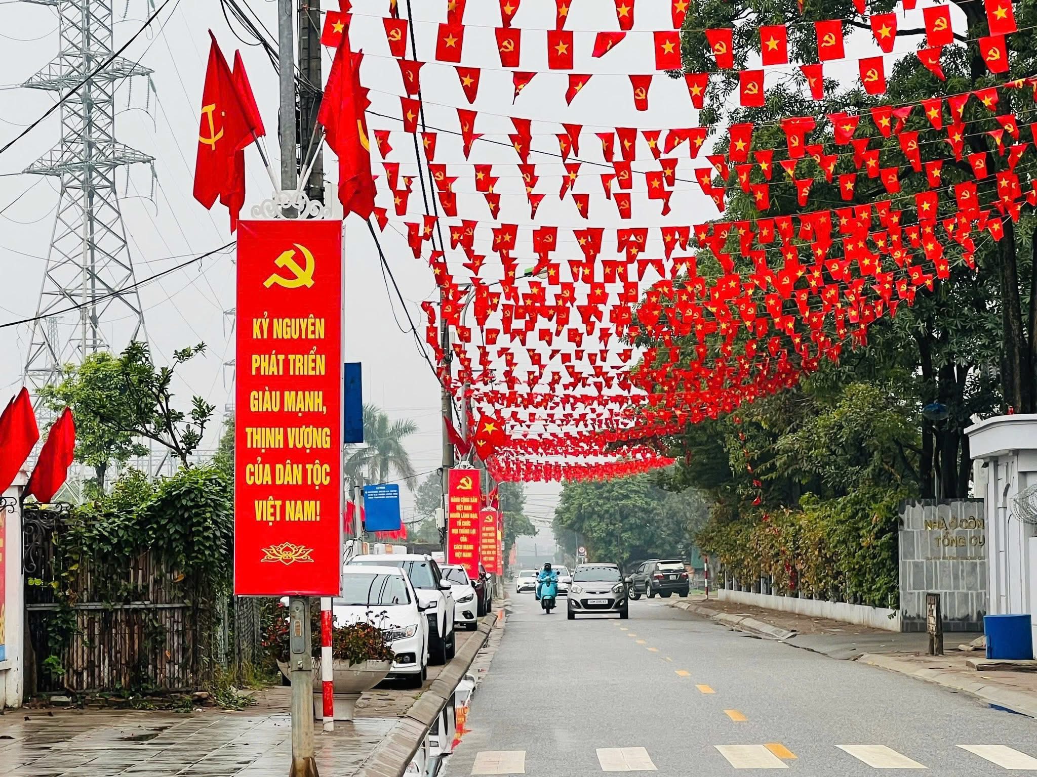 Các xã, phường Hà Nội trang hoàng cờ hoa, ra quân vệ sinh môi trường chào mừng Đại hội Đảng XIV - ảnh 7