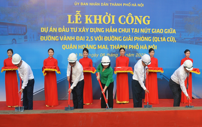 Hà Nội khởi công hầm chui nút giao vành đai 2,5 với đường Giải Phóng - ảnh 1