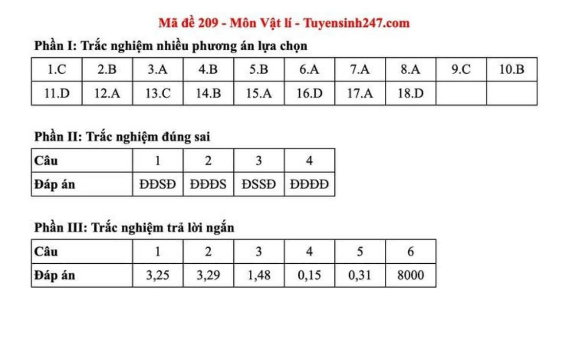 Gợi ý đáp án môn Vật lý kỳ thi tốt nghiệp THPT năm 2025 - ảnh 5