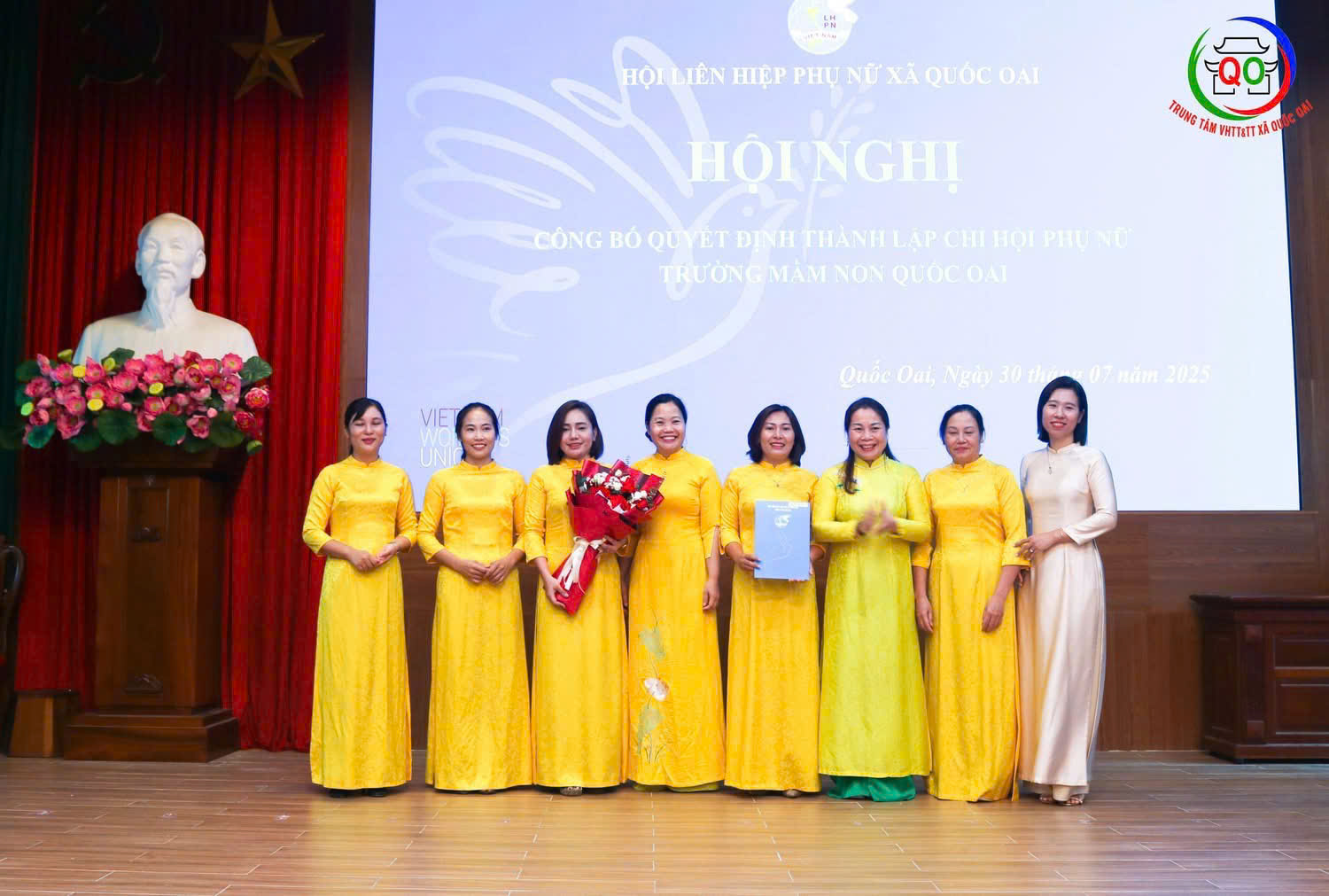 Hội LHPN xã Quốc Oai ra mắt 10 chi hội Phụ nữ trong lực lượng vũ trang và ngành Giáo dục mầm non - ảnh 3