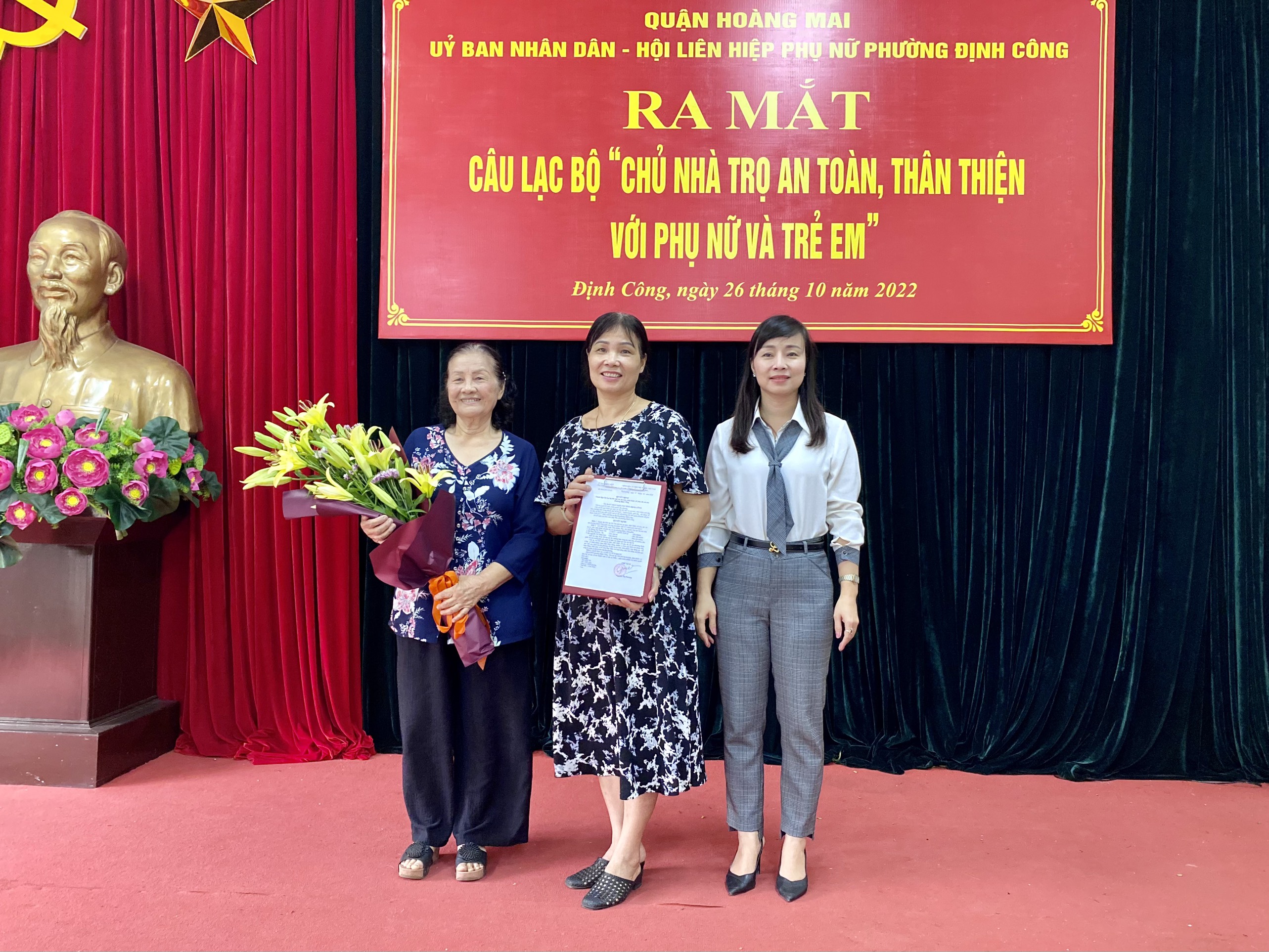 Ra mắt CLB “Chủ nhà trọ an toàn, thân thiện với phụ nữ và trẻ em” phường Định Công - ảnh 2