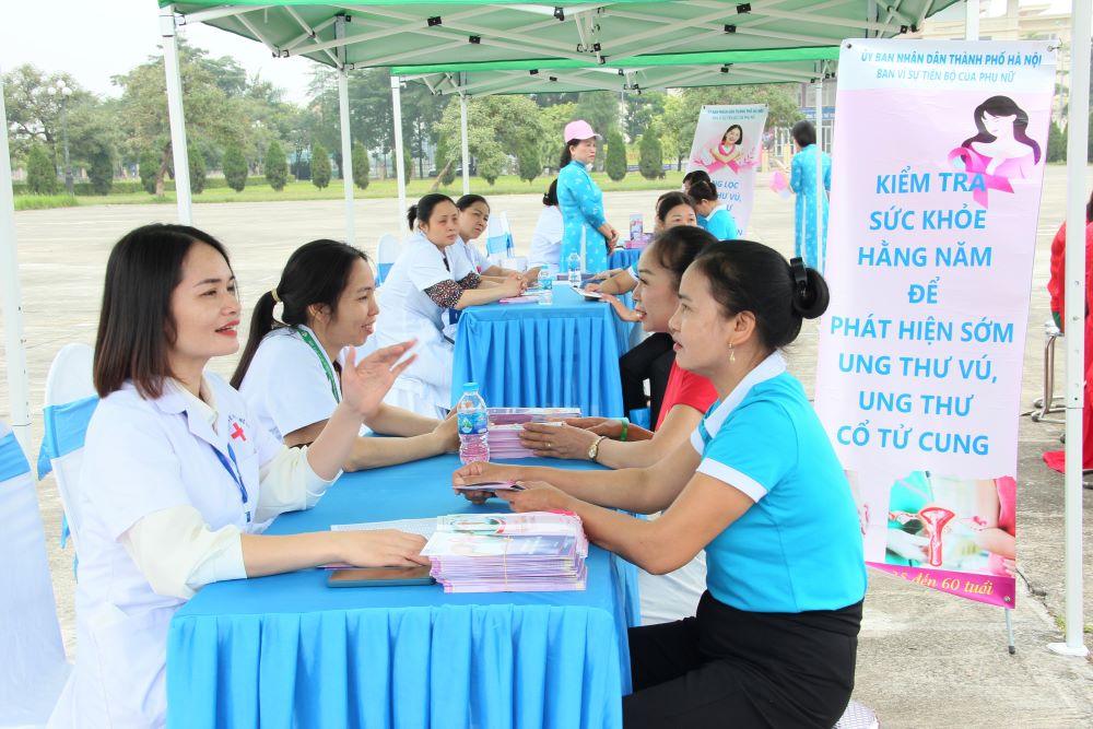 Khám tầm soát Ung thư vú, ung thư cổ tử cung cho 2.000 phụ nữ Mê Linh - ảnh 4