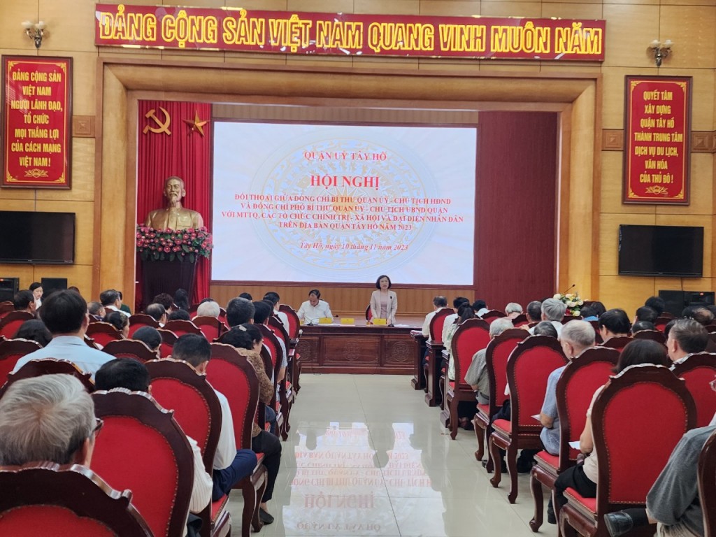 Quận Tây Hồ: Đối thoại với các tổ chức chính trị - xã hội, phát huy quyền làm chủ của nhân dân - ảnh 1