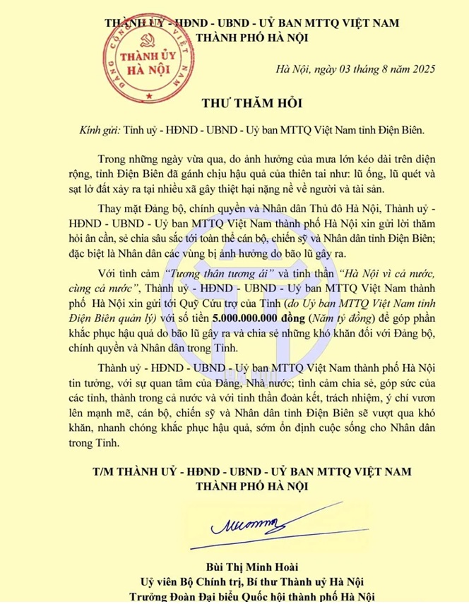 Hà Nội hỗ trợ khắc phục thiệt hại do mưa lũ tại Điện Biên và Sơn La - ảnh 2