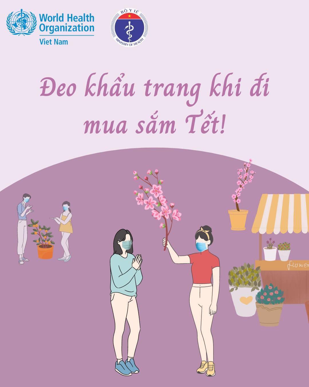 Bộ Y tế khuyến cáo người dân đeo khẩu trang khi đi mua sắm Tết - ảnh 4