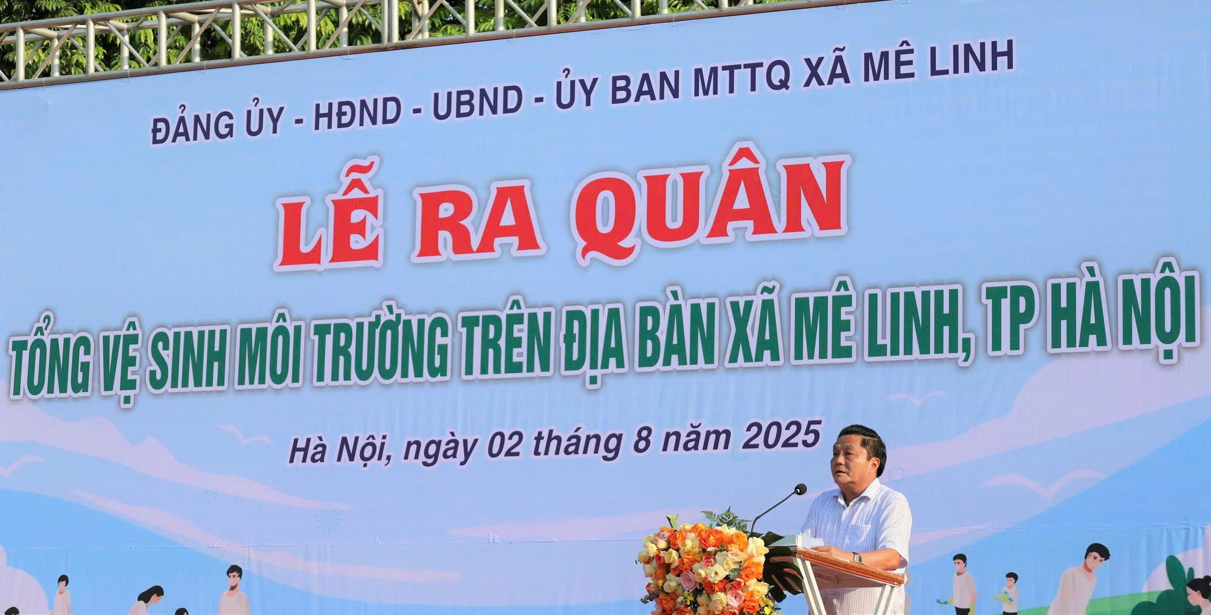 Xã Mê Linh phát động tổng vệ sinh môi trường Sáng - Xanh - Sạch - Đẹp - ảnh 2