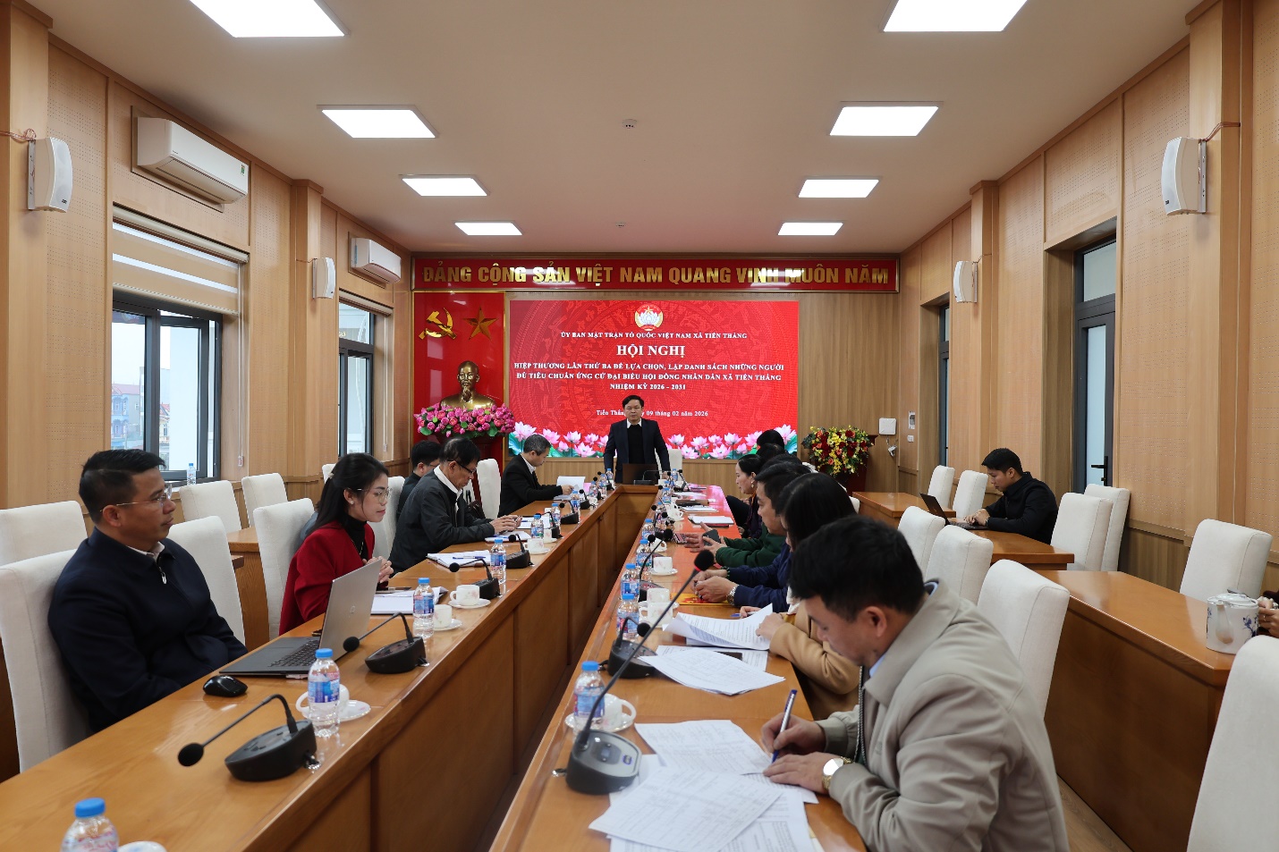 Hiệp thương lần thứ 3 thống nhất danh sách người ứng cử Đại biểu HĐND xã Tiến Thắng - ảnh 1