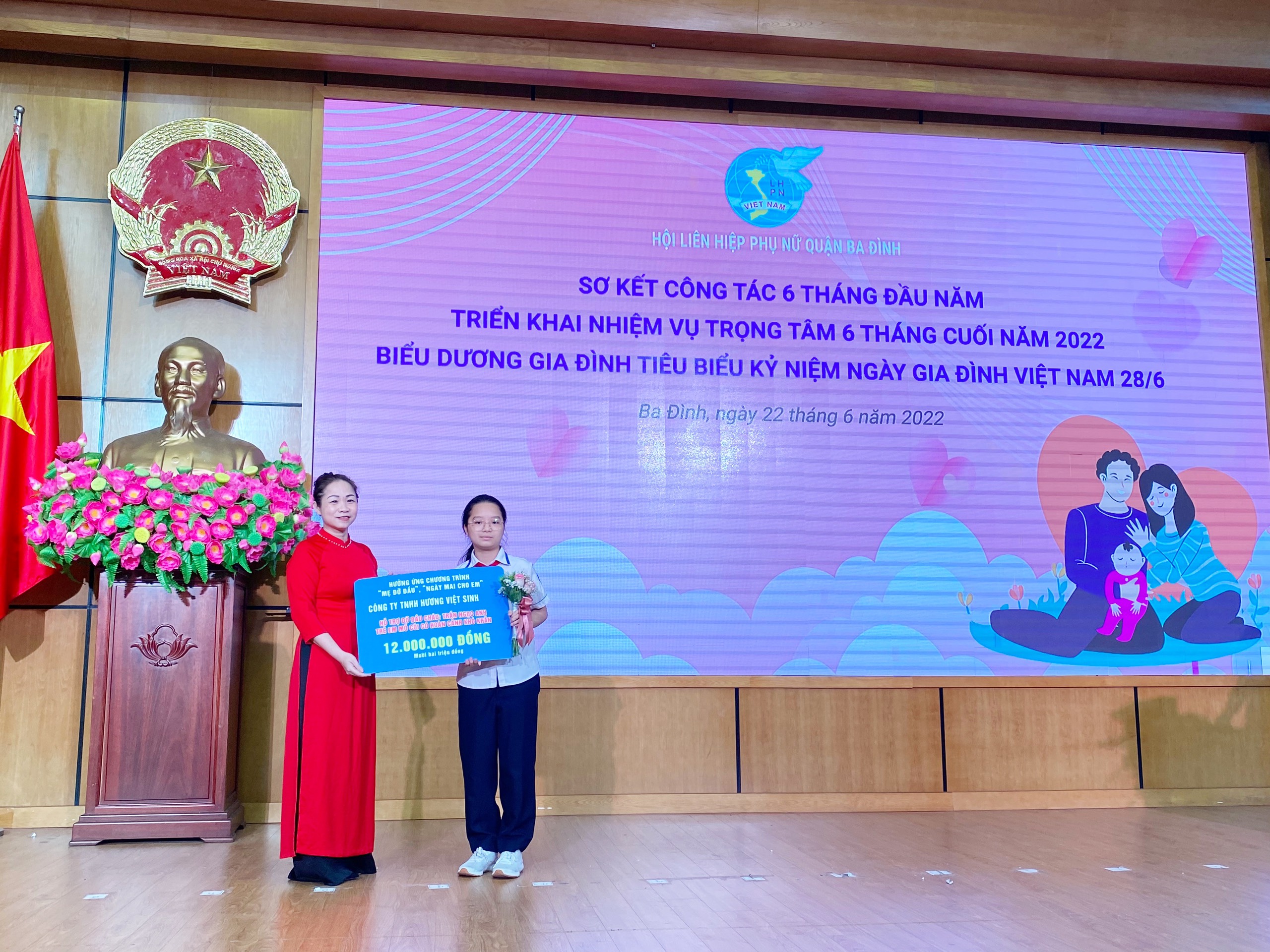 Hội LHPN quận Ba Đình: Sơ kết công tác 6 tháng đầu năm, đỡ đầu trẻ em mồ côi, mất nguồn nuôi dưỡng - ảnh 4