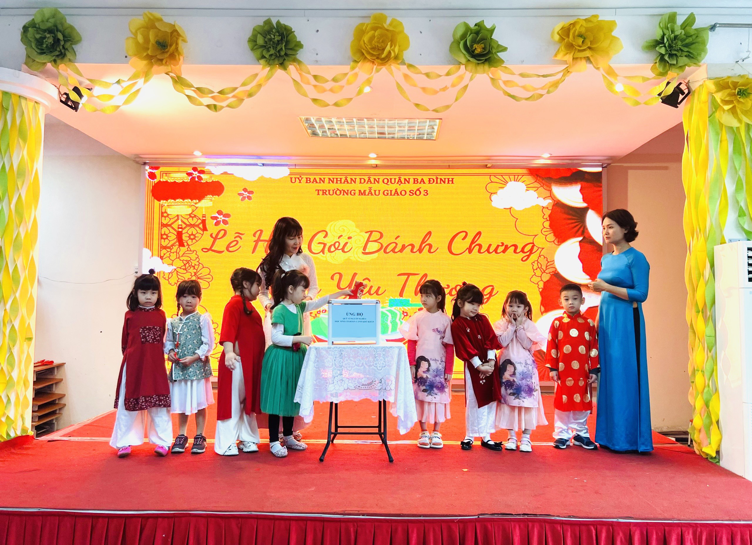 Trường Mẫu giáo Số 3 tổ chức “Lễ hội gói bánh Chưng-Xuân yêu thương” năm 2023 - ảnh 6