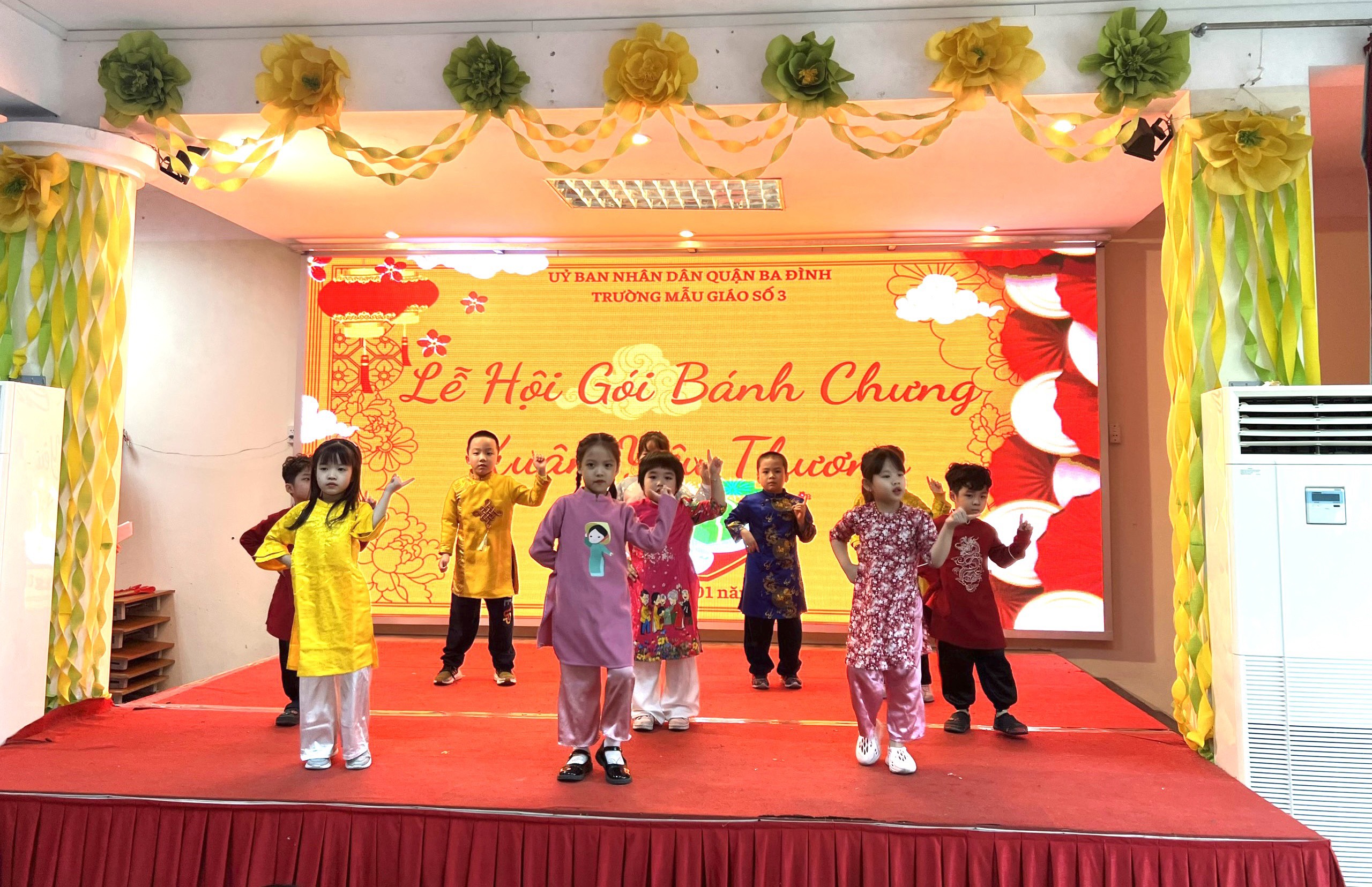 Trường Mẫu giáo Số 3 tổ chức “Lễ hội gói bánh Chưng-Xuân yêu thương” năm 2023 - ảnh 2