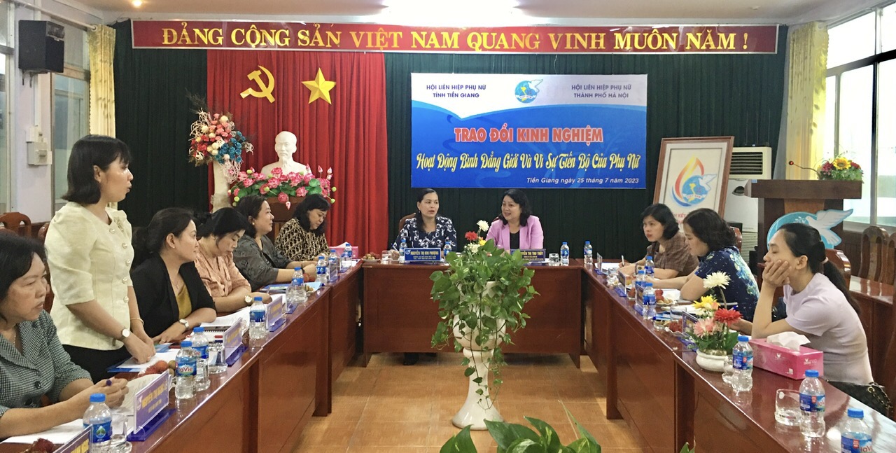 Trao đổi kinh nghiệm công tác bình đẳng giới và hoạt động vì sự tiến bộ của phụ nữ tại Tiền Giang - ảnh 3