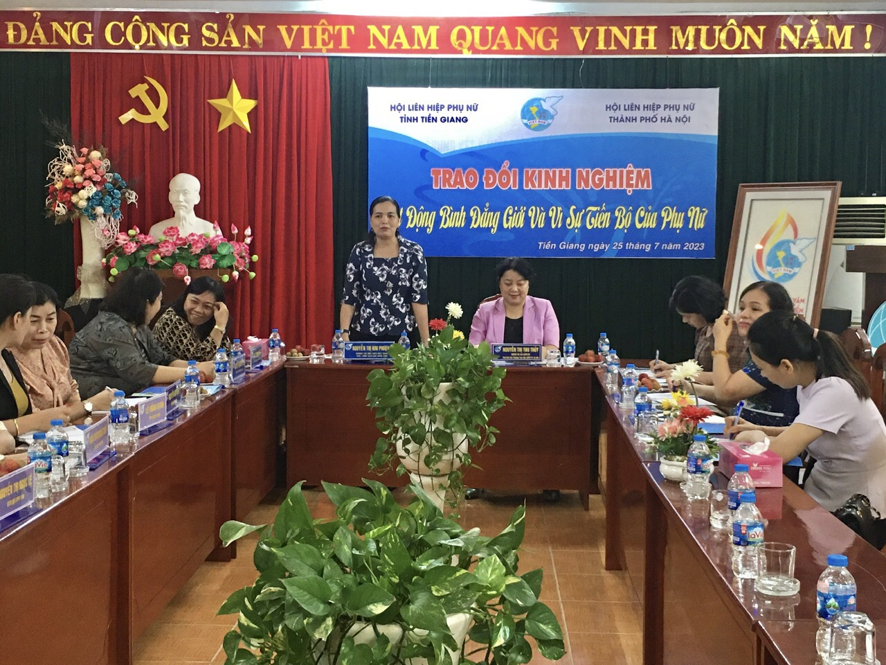 Trao đổi kinh nghiệm công tác bình đẳng giới và hoạt động vì sự tiến bộ của phụ nữ tại Tiền Giang - ảnh 1