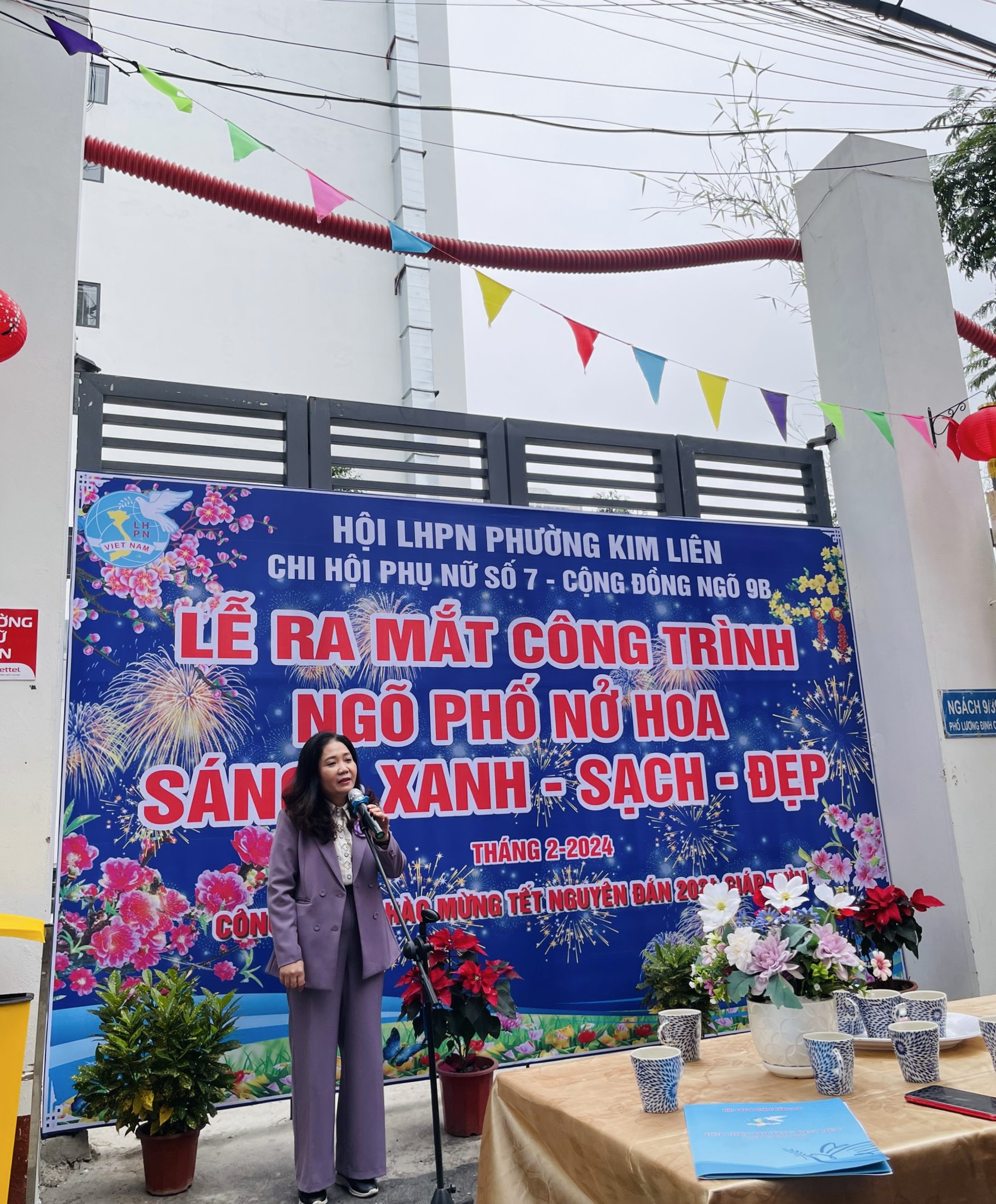 Hội LHPN phường Kim Liên, quận Đống Đa: Ra mắt công trình “Ngõ phố nở hoa