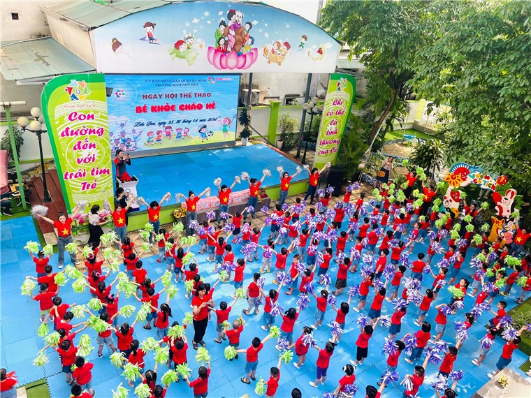 Trường Mầm non Số 6, quận Ba Đình: Rộn ràng Ngày hội thể thao ”Bé khỏe chào hè” năm 2024 - ảnh 1