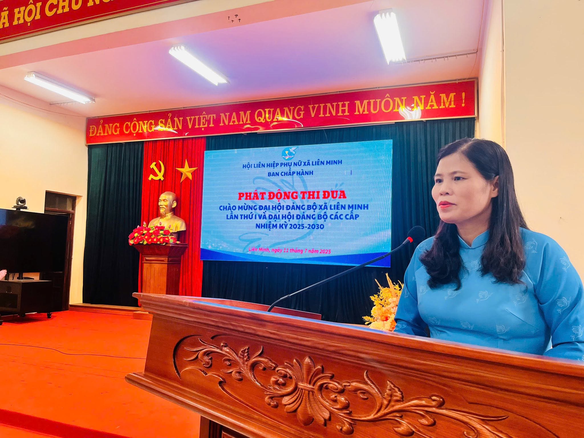 Hội nghị lần thứ Nhất Ban chấp hành Hội LHPN xã Liên Minh thành công tốt đẹp - ảnh 3