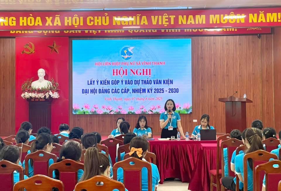 Hội LHPN xã Vĩnh Thanh: Lấy ý kiến góp ý vào Dự thảo Văn kiện Đại hội Đảng các cấp - ảnh 3