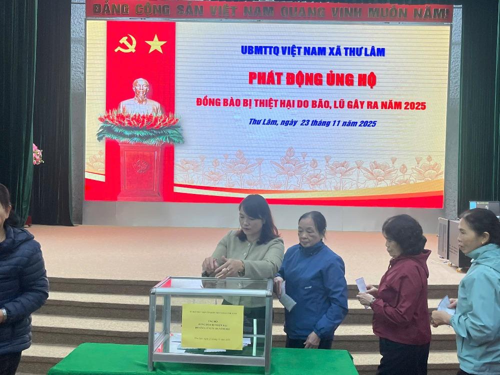 MTTQ xã Thư Lâm: Ủng hộ đồng bào miền Trung, Tây Nguyên bị thiệt hại do mưa lũ - ảnh 1