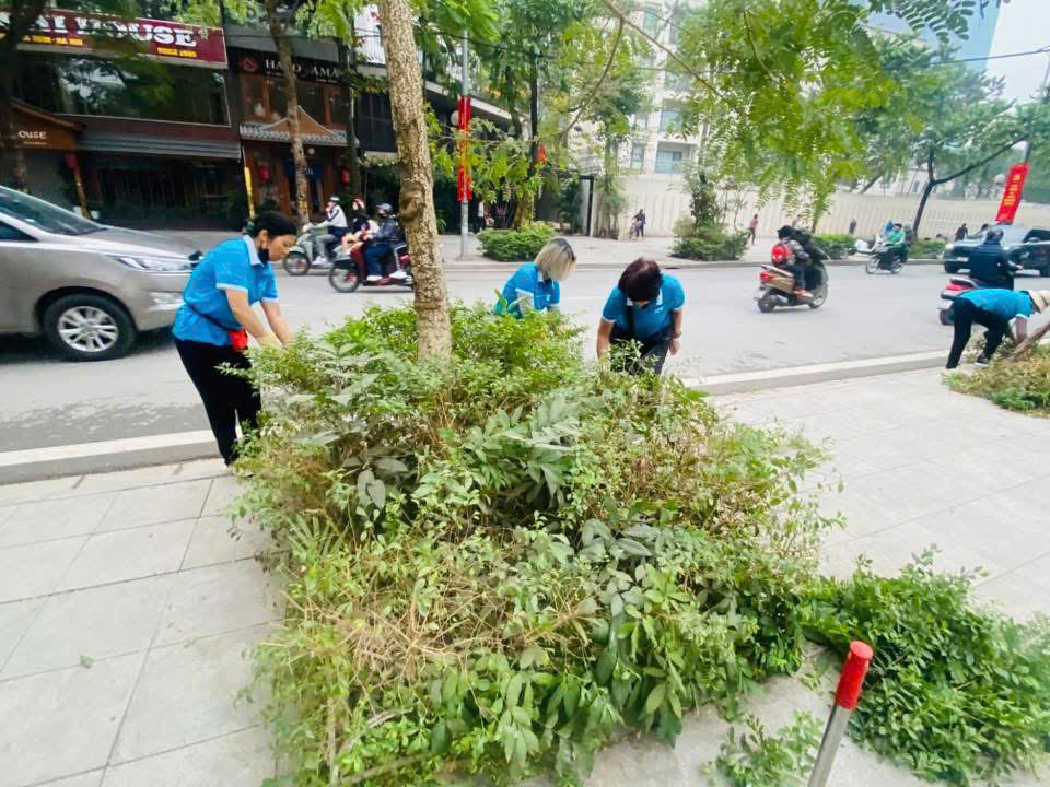 Phụ nữ Ngọc Hà ra quân chỉnh trang ngõ phố chào mừng Đại hội Đảng toàn quốc lần thứ XIV - ảnh 7