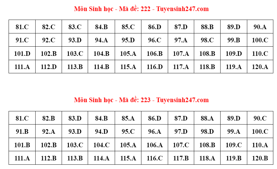 Gợi ý đáp án 24 mã đề thi môn Sinh học - ảnh 11