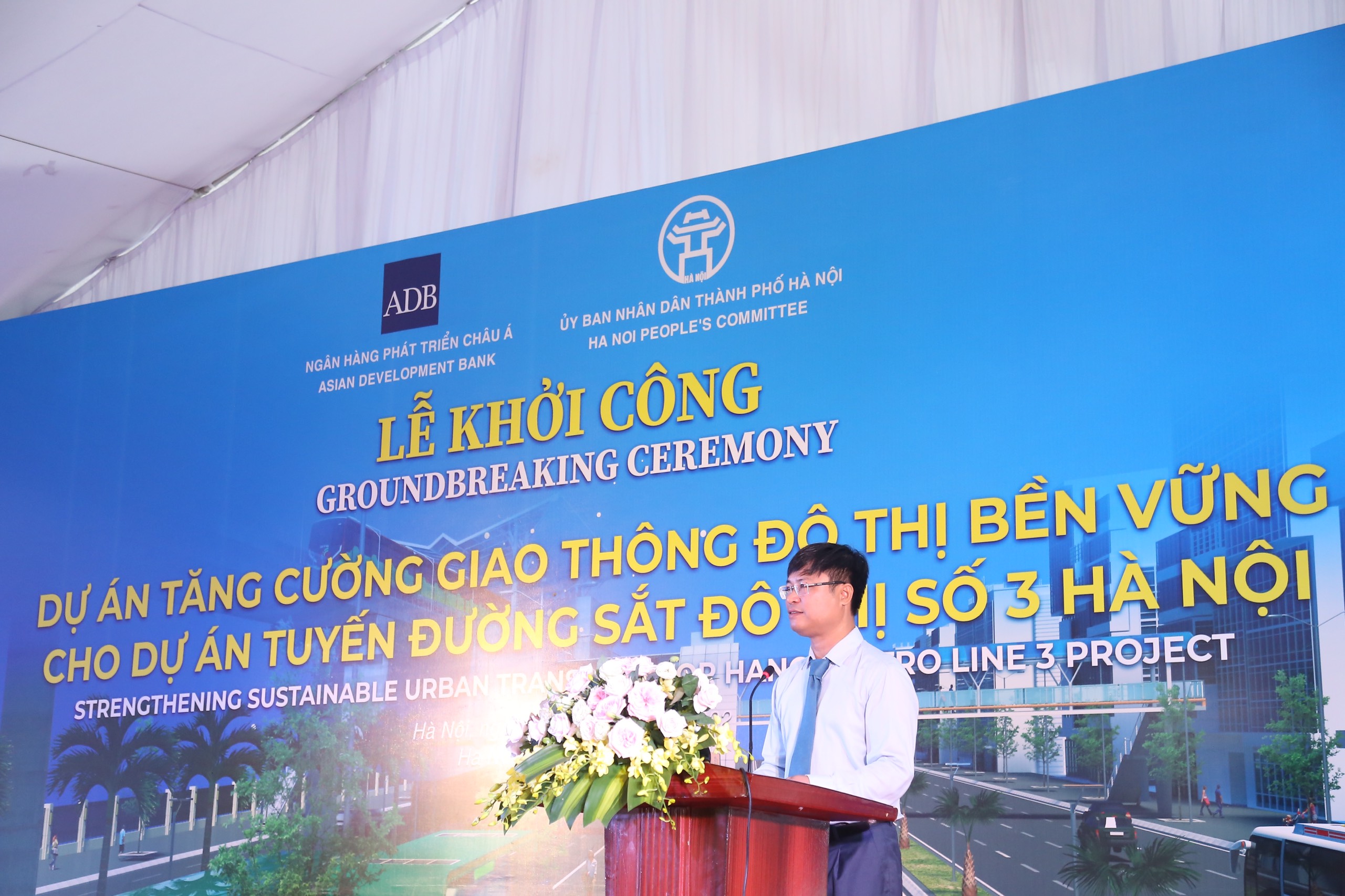 Khởi công Dự án Tăng cường giao thông đô thị bền vững cho dự án tuyến đường sắt đô thị số 3 Hà Nội - ảnh 1