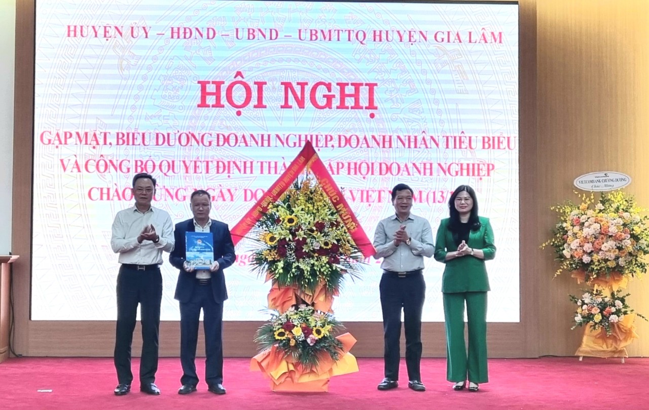 Huyện Gia Lâm: Biểu dương doanh nghiệp, doanh nhân tiêu biểu và công bố thành lập Hội Doanh nghiệp - ảnh 6