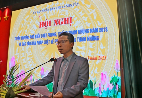 Sơn Tây: Tuyên truyền, phổ biến Luật phòng chống tham nhũng - ảnh 1