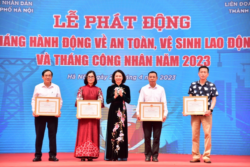 Phát động Tháng hành động về an toàn, vệ sinh lao động và Tháng Công nhân thành phố Hà Nội năm 2023 - ảnh 6