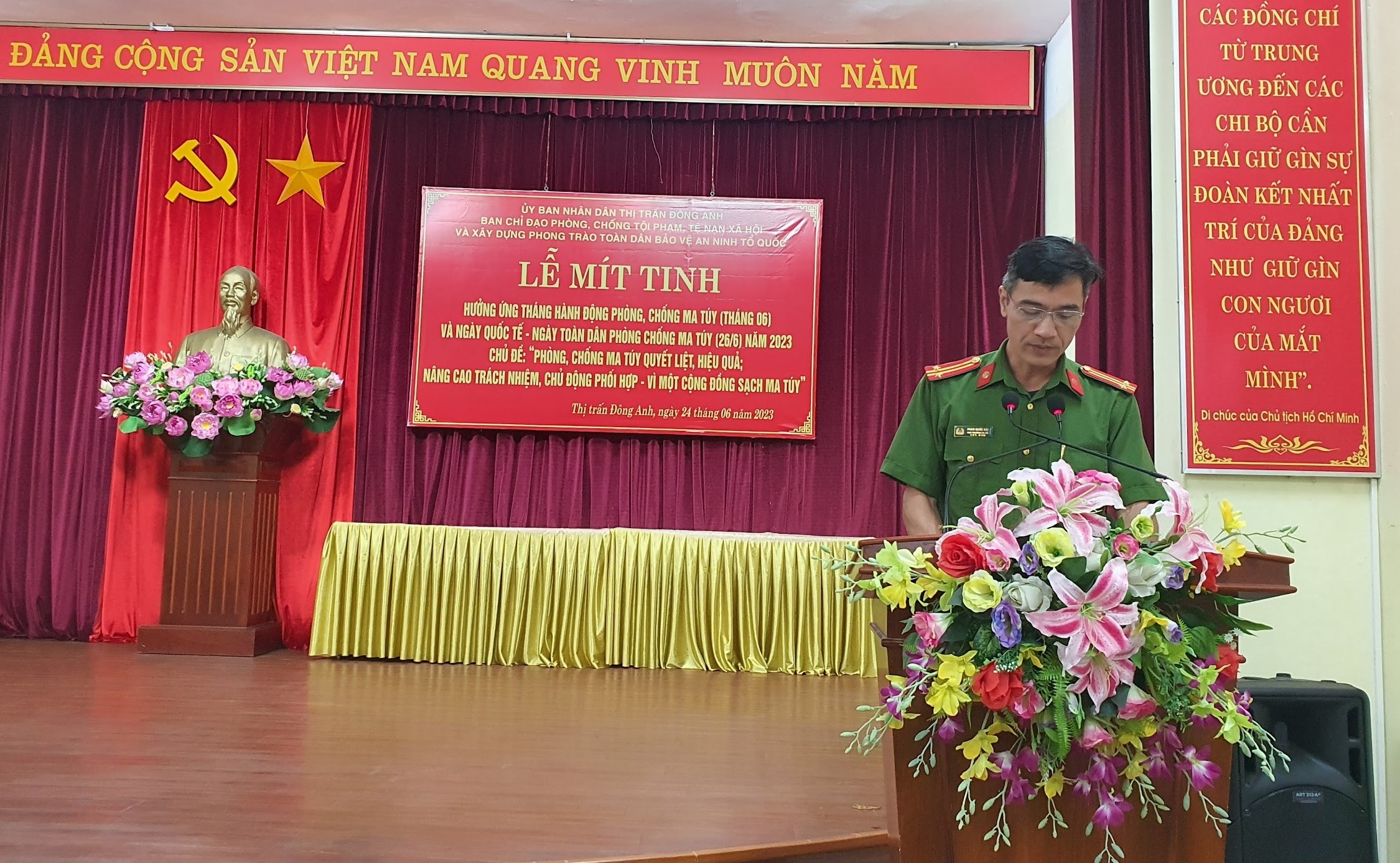 Thị trấn Đông Anh: Mít tinh hưởng ứng Tháng hành động phòng, chống ma tuý năm 2023 - ảnh 2