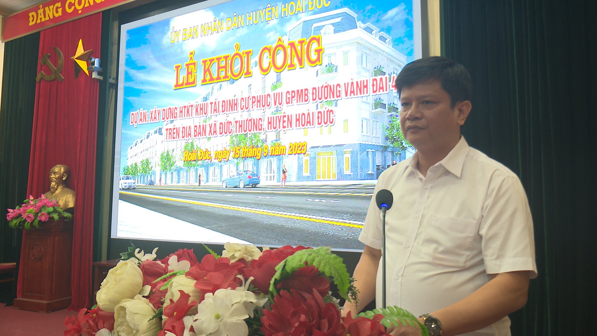 Khởi công công trình xây dựng hạ tầng kỹ thuật khu tái định cư đường Vành đai 4 - ảnh 1