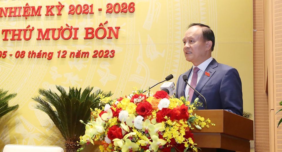 Kỳ họp thứ 14 HĐND TP Hà Nội: Biểu quyết thông qua 35 Nghị quyết - ảnh 1