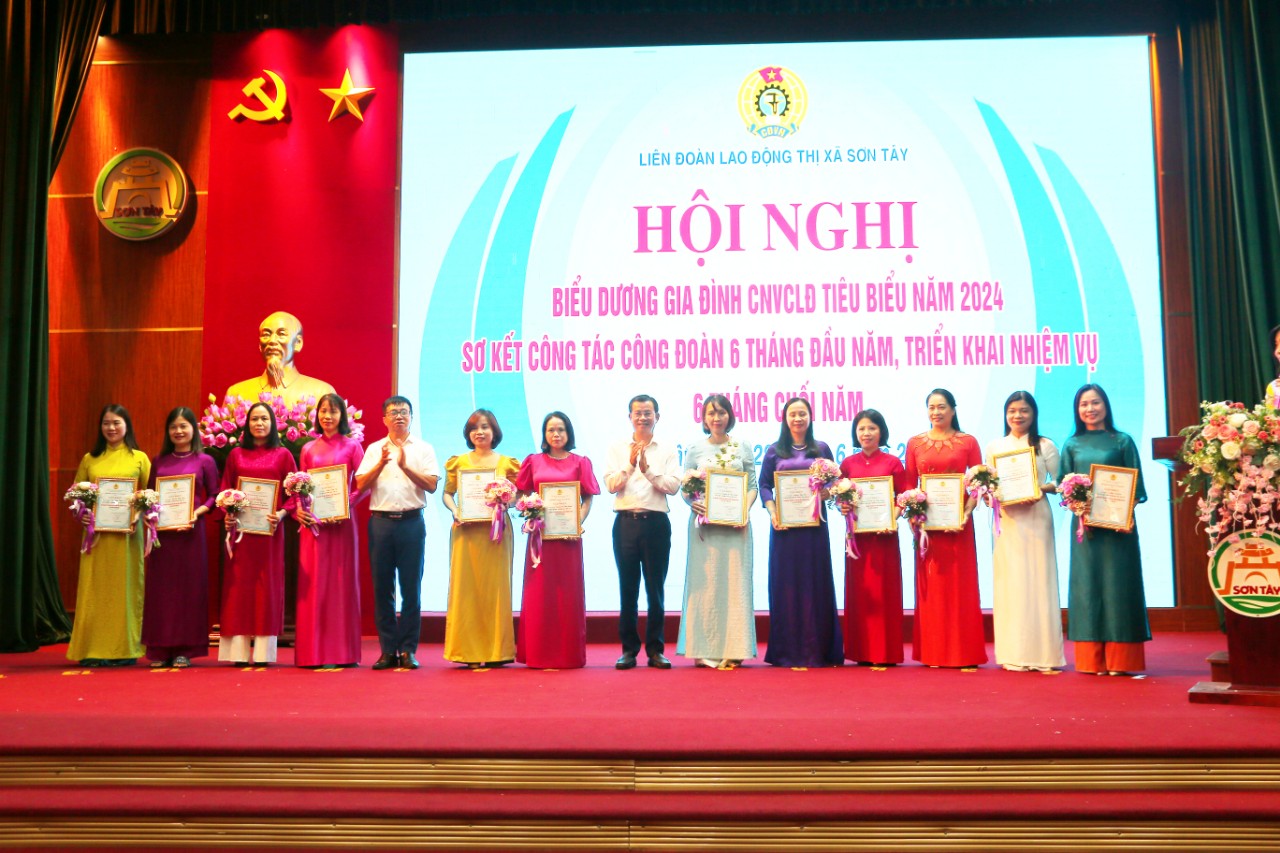 Sơn Tây: Biểu dương 54 gia đình công nhân viên chức lao động tiêu biểu năm 2024 - ảnh 1
