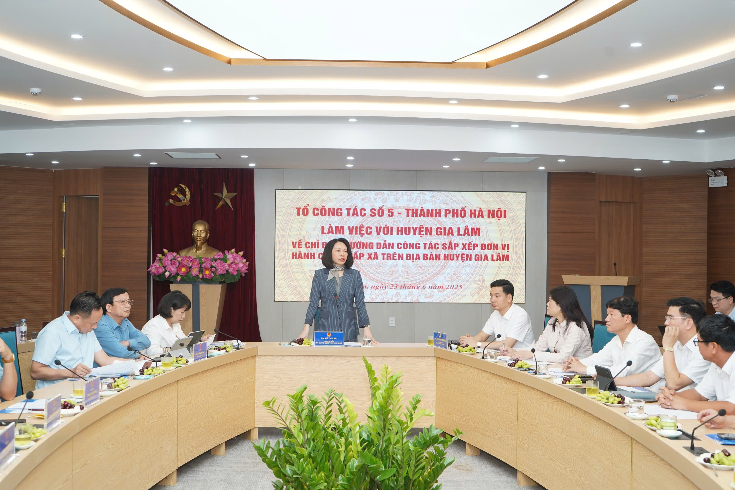 Tổ công tác số 5 TP Hà Nội làm việc với huyện Gia Lâm chuẩn bị vận hành mô hình chính quyền địa phương 2 cấp - ảnh 3