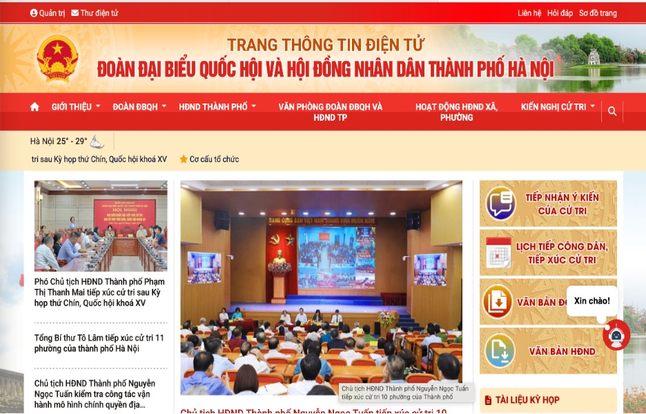 Trang thông tin điện tử của Đoàn ĐBQH và HĐND TP Hà Nội có giao diện mới - ảnh 1