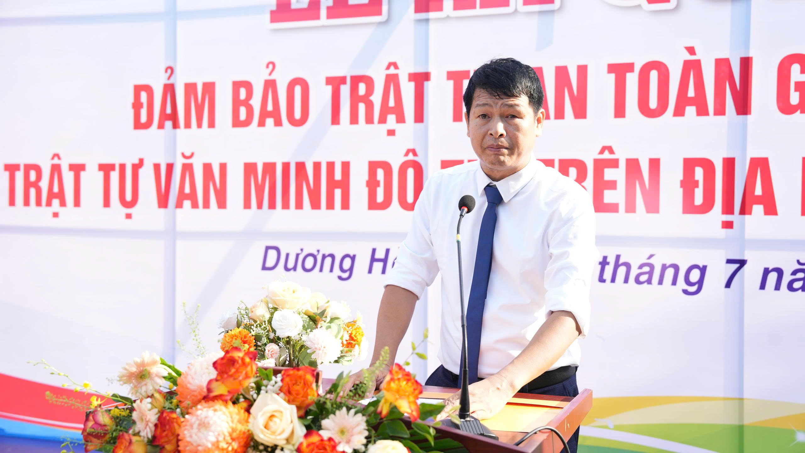 Xã Dương Hoà ra quân bảo đảm trật tự an toàn giao thông, trật tự văn minh đô thị - ảnh 1