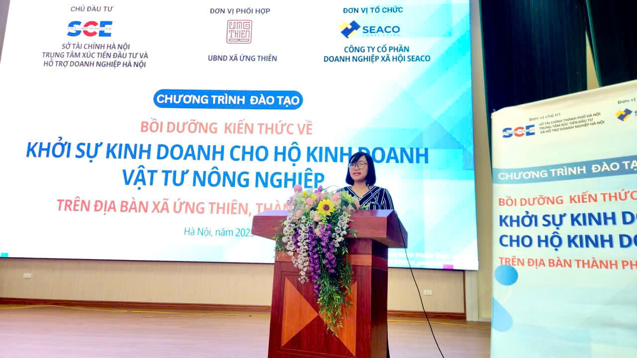 Xã Ứng Thiên bồi dưỡng kiến thức về khởi sự doanh nghiệp cho các hộ kinh doanh vật tư nông nghiệp - ảnh 2