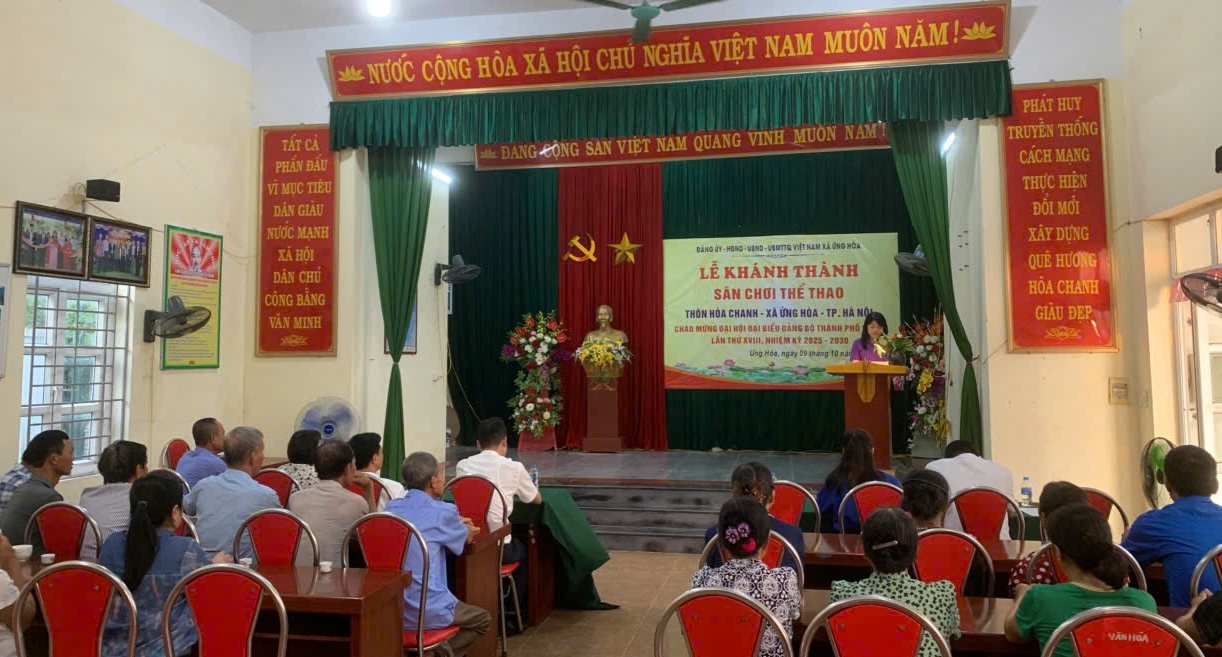 Xã Ứng Hoà: Khánh thành sân chơi thể thao chào mừng Đại hội Đảng bộ thành phố Hà Nội - ảnh 1
