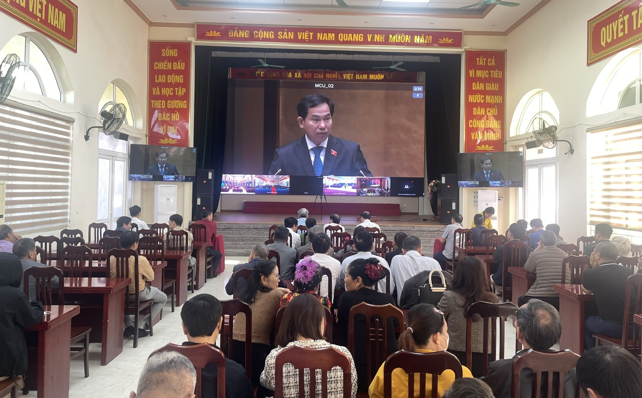 Xã Ứng Thiên: 130 đại biểu dự hội nghị tại điểm cầu Hội nghị toàn quốc triển khai công tác bầu cử - ảnh 5