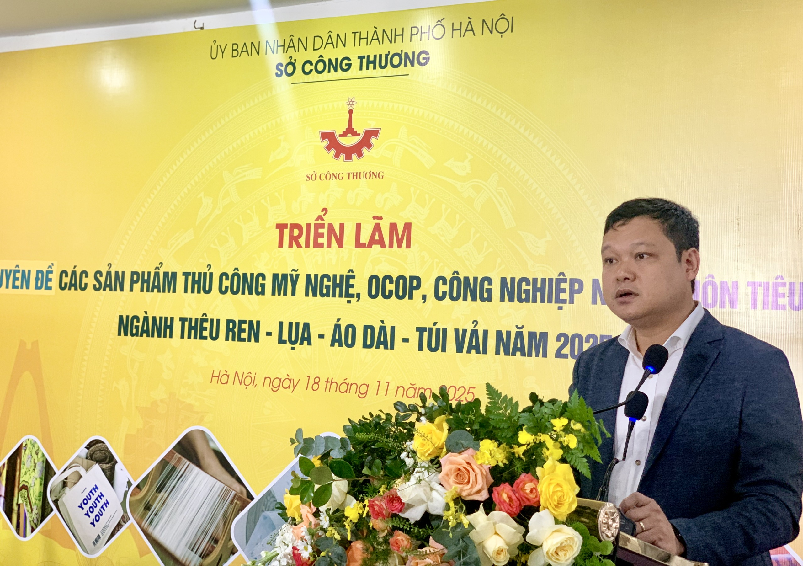 Triển lãm giới thiệu hơn 250 mẫu sản phẩm tiêu biểu ngành Thêu - ren - lụa - áo dài - túi  - ảnh 1