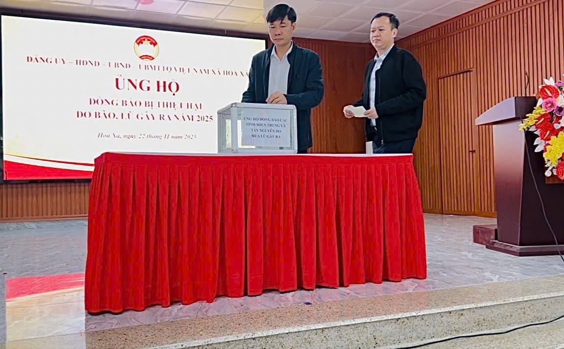 Xã Hoà Xá chung tay ủng hộ đồng bào bị thiệt hại do mưa lũ - ảnh 1