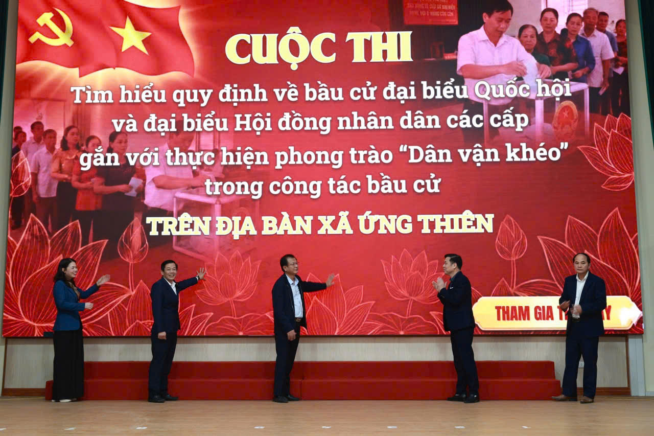 Xã Ứng Thiên phát động Cuộc thi “Tìm hiểu quy định về bầu cử đại biểu Quốc hội và đại biểu HĐND các cấp - ảnh 2