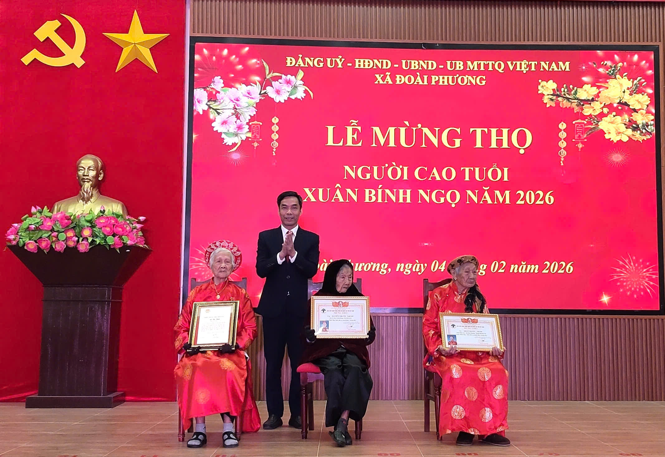 Xã Đoài Phương mừng thọ người cao tuổi dịp Tết Bính Ngọ 2026 - ảnh 1
