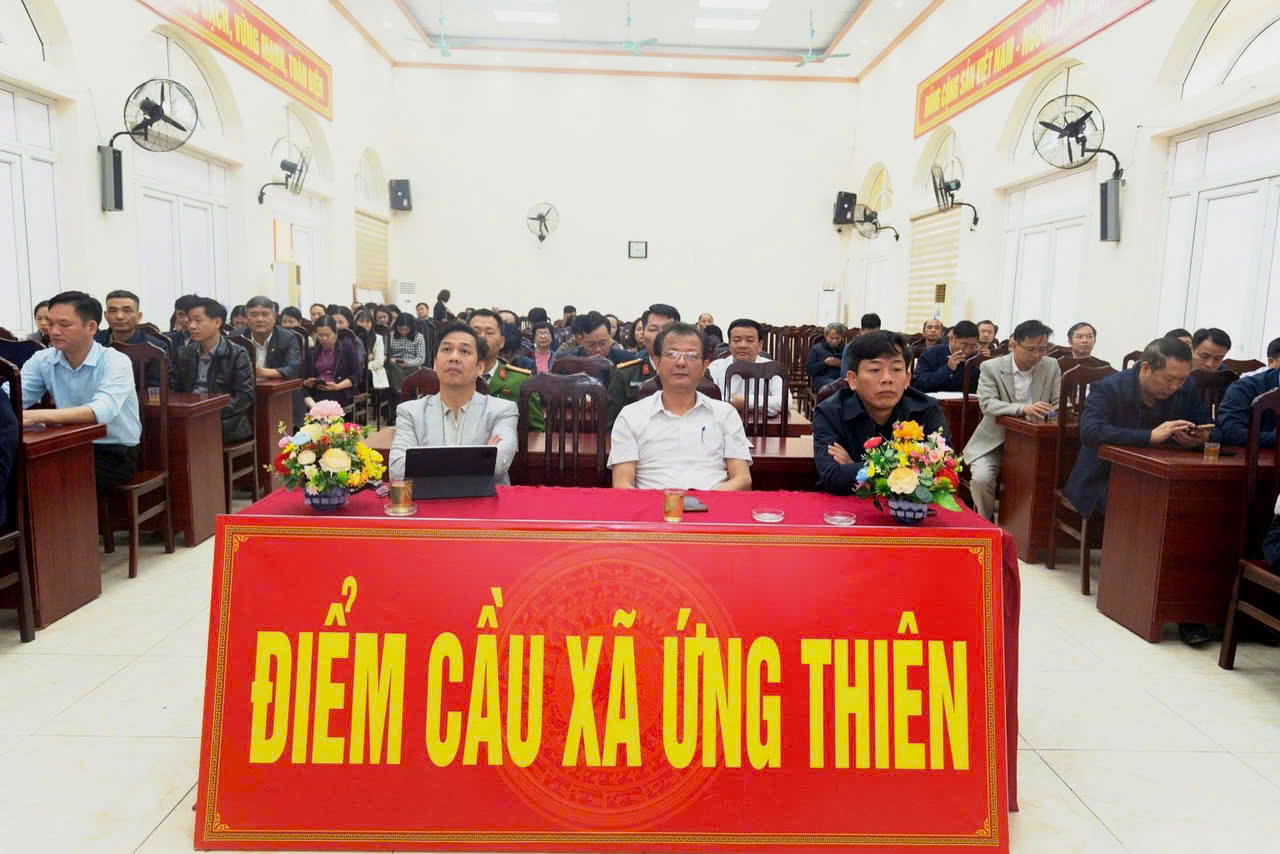 Xã Ứng Thiên tham dự hội nghị toàn quốc quán triệt Nghị quyết Đại hội XIV của Đảng - ảnh 1